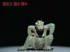 3.6" Antiquity Old Chinese Bronze Ware Dynasty Beast Head Person Figure Statue