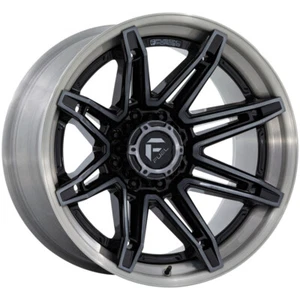 22x10 -18 Fuel 1PC FC401 Brawl 8x6.5 Gloss Black Brushed Dark Wheels (Set of 4) - Picture 1 of 3