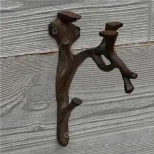 Brown Cast Iron Tree Branch Vintage Metal Shelf Bracket Heavy Duty Home Decor - Picture 1 of 6
