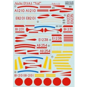 Print Scale 72-180 Decal für Flugzeug 1:72 Aichi D3A1 Val Waterslide Decals - Bild 1 von 24