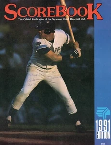 1991 Syracuse Chiefs vs Columbus Clippers scored program 5-12-91 w/ roster sheet - Picture 1 of 6