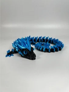 3D Printed.Articulated.Flexi Crystal Dragon 24.01in / 61cm in length. Multicolor - Picture 1 of 6