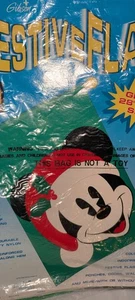 Vintage Disney Mickey Mouse Weihnachten Garten Flagge Gibson festliche Flaggen 28" x 40" XL - Bild 1 von 6