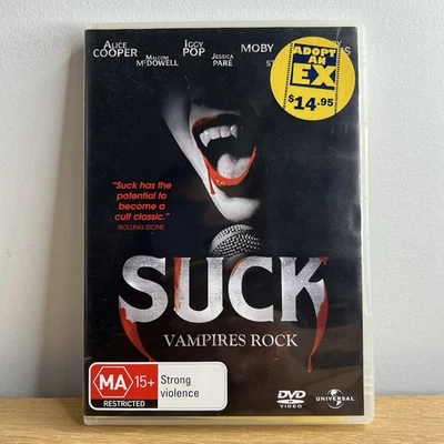 SUCK DVD MOBY IGGY POP ALICE COOPER REGION 4 HORROR AS NEW ROCK OOP EX RENTAL - Image 1 of 4