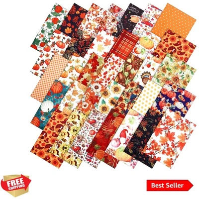 70 Piezas 10 x 10 Pulgadas Otoño Acolchado Tela Cuadrados Calabaza Hoja de Arce Tela Bu... Foto 1 de 4