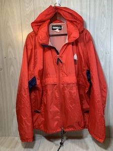 GERRY rot blau Herren XL X-Large Nylon Windbreaker Kapuze Full Zip Jacke - Bild 1 von 12