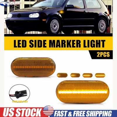 2X Switchback Sequential LED Side Marker Light For 1999-2004 Volkswagen Passat - Image 1 of 4