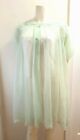 Vintage Shadowline Sheer Peignoir Robe Green Lingerie Negligee Lace Floral 60s