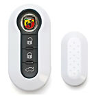 Gloss White Shell Cover For FIAT 500 500L 500X Abarth 3-Button Folding Key
