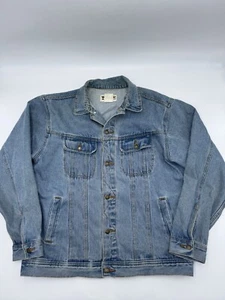 Vintage Wrangler Jacket Mens XL Denim Trucker Long Sleeve Rugged Wear Blue - Picture 1 of 13