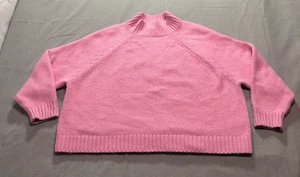 Old Navy Cropped Knit Sweater Women's Extra Large Mock Neck Normcore Pink Top - Picture 1 of 8