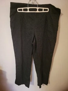 Relativity Capri Pants Black Polka Dots Size 14 Side Zip - Picture 1 of 24