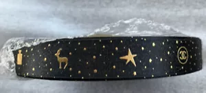 Chanel Black & Gold 1/2 " By 3 Feet Ribbon - Picture 1 of 2