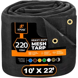 Cubierta protectora negra multipropósito para camión de malla de alta resistencia, 10' x 22' - Imagen 1 de 8