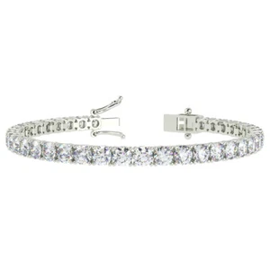 Round Cut Lab-Grown Diamonds Tennis Bracelet in Platinum 7.00Ct - Picture 1 of 11