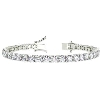 Round Cut Lab-Grown Diamonds Tennis Bracelet in Platinum 7.00Ct - Image 1 of 4