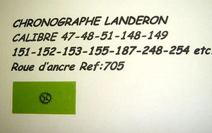 NEUES ANKERRAD REF:705 FÜR CHRONOGRAPH LANDERON 48-51-151-187- usw.... - Bild 1 von 1