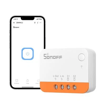 Умный переключатель SONOFF Extreme Zigbee ZBMINIL2 нейтраль не требуется для Alexa Google - Изображение 1 из 4