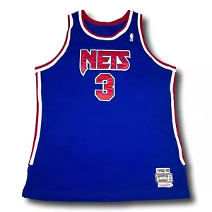 VTG New Jersey Nets Drazen Petrovic Mitchell & Ness 1992-93 Jersey Sz XXXL EUC - Picture 1 of 3