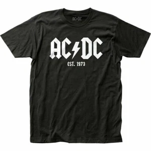 AC/DC Est 1973 Logo T Shirt Mens Licensed Rock N Roll Music Band Tee New Black - Picture 1 of 4