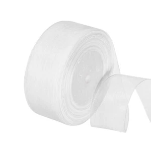 White Sheer Organza Ribbon 1-37/64 Inch x 50 Yard Wired Bouquet Wrapping - Picture 1 of 5