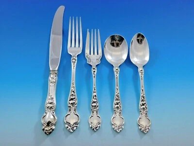 Juego de 8 cubiertos de plata esterlina Violet by Wallace 40 piezas sin monogramas Foto 1 de 4