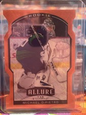 2020-21 Allure hockey orange slice DIE CUT RC ROOKIE Michael Dipietro CANUCKS