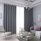 1/2x Double-layer+voile Window Blackout Curtains Thermal Ready Made Eyelet Ring