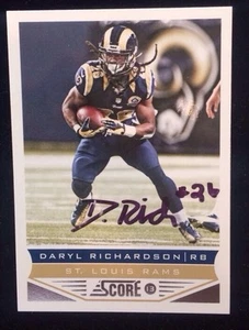DARYL RICHARDSON 2013 SCORE Autographed Signed FOOTBALL Card RAMS 177 - Picture 1 of 1