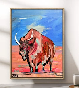 Pintura interior decoración bellas artes coleccionables CORBELLIC Buffalo West 12x16 - Imagen 1 de 8
