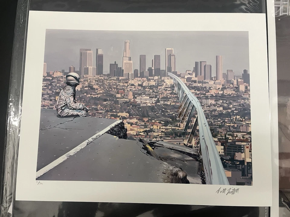 Impresión artística Lost Highway de Scott Listfield RARA firmada y numerada de Los Ángeles  Foto 1 de 4