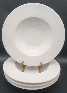 4- Bordallo Pinheiro White Rimmed Soup /Pasta Bowls 11- 1/4" - Picture 1 of 12