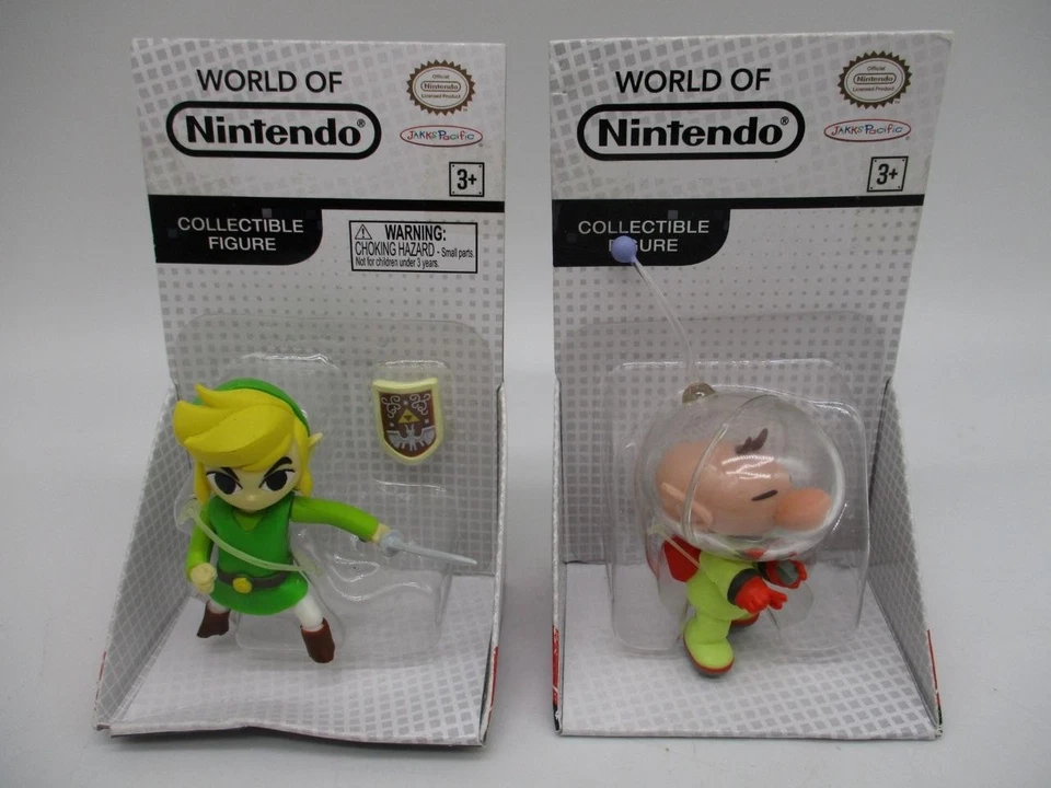 LOTE DE FIGURAS COLECCIONABLES WORLD OF NINTENDO LINK & OLIMAR AMBAS NUEVAS TARJETAS MENORES DESGASTE Foto 1 de 1