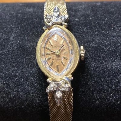 Reloj Benrus 21 Jewel vintage para mujer con correa ajustable de 4 diamantes Foto 1 de 4