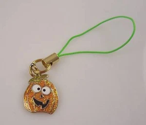 Halloween Pumpkin Orange Cell phone Charm or purse charm glittery - Picture 1 of 2