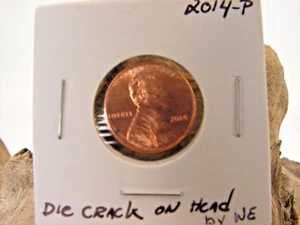 2014 p Lincoln Cent Die Crack Error - Picture 1 of 5