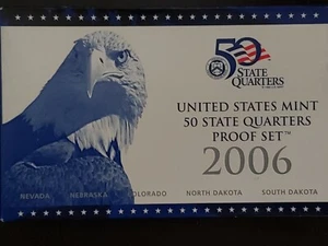 2006-S PROOF STATE ~QUARTER SET - 5 PROOF COINS ~IN ORIGINAL BOX~ WITH ~COA - Picture 1 of 4