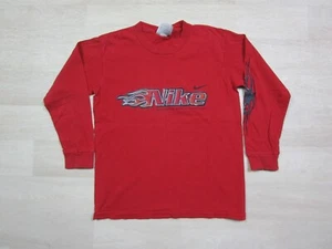 Vintage Y2k Nike Flames Long Sleeve (S) Youth T Shirt Spontaneous Combustion - Picture 1 of 10