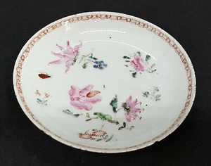 Chinese Cantonese vintage pre Victorian antique insect design saucer - Picture 1 of 11