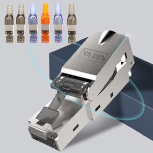 Cat6A/7/8 Shielded Crystal Head Ftp Rj45 Connector Metal Module Tool-Free P F WD
