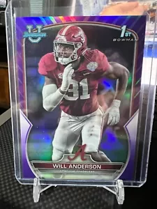 2022 Bowman Chrome University PÚRPURA Will Anderson 339/399 Alabama Texans - Imagen 1 de 2