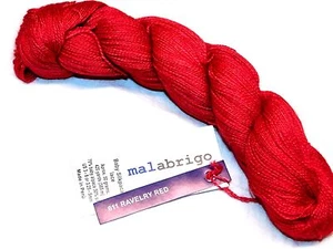 RAVELRY RED 420yd Skein Malabrigo BABY SILKPACA Alpaca & Silk Luxury Lace YARN - Picture 1 of 5