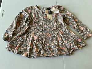 Camisa Fox Gris Y Rosa Manga Larga Talla 24 M Cynthia Rowley - Imagen 1 de 7