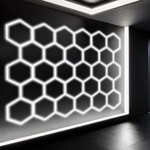 Luz LED hexagonal tratamiento coche showroom garaje tuning taller lámpara de techo - Imagen 1 de 50
