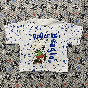 Roller Beagle AOP All Over Print VTG Peanuts Snoopy Boy's 5T T-Shirt
