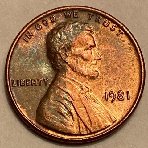 1981 P BU Two-Toned Lincoln Memorial Penny - Shipped With Tracking Cover