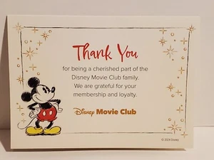 DISNEY MOVIE CLUB DMC EXCLUSIVE THANK YOU CARD END OF PROGRAM PARTICIPANT - Picture 1 of 3