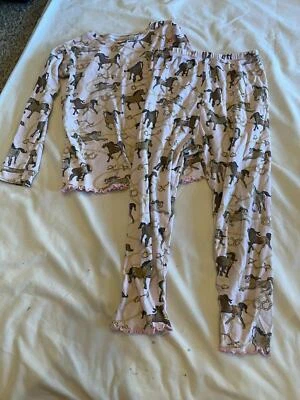 Juego de pijama temático caballo y lazo rosa talla 7 CWD niños GB 4 Foto 1 de 3