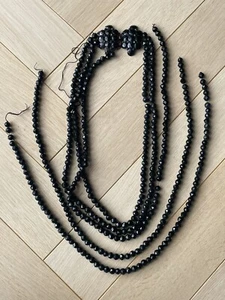 Ancien collier Sautoir en perles de Verres noires - Vers 1900 Pour RESTAURATION - Imagen 1 de 5