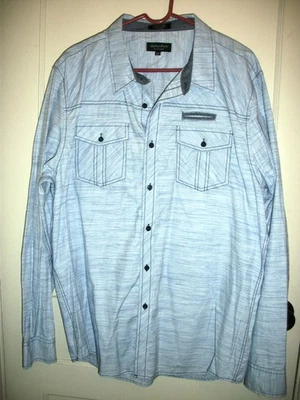 Eighty Eight Platinum Men's sz XXL Button Down Shirt Blue Heather Stripe *NWOT* - Image 1 of 4
